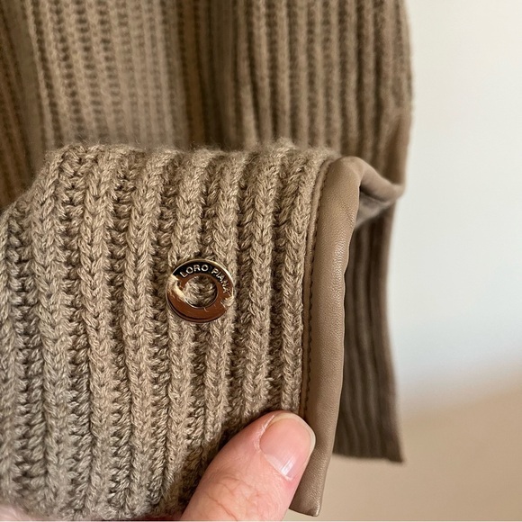 LORO PIANA 100% Cashmere Ribbed Cowl Neck Short Sleeve Sweater - Picture 7 of 12